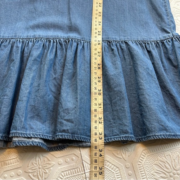 George Cotton Blend Chambray Dress Sz L EUC - Picture 5 of 7